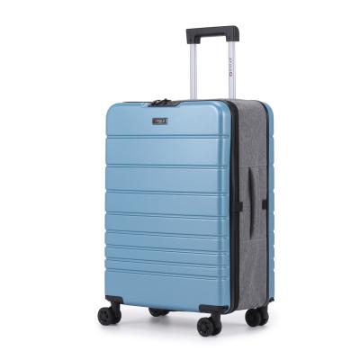 מזוודת טרולי 20" מתקפלת עליה למטוס דגם XFOLD מבית Swiss Voyager בצבע ג'ינס