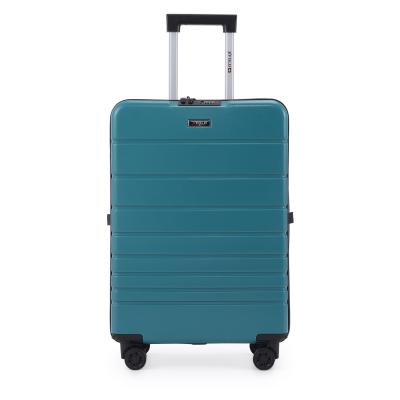 מזוודת טרולי 20" מתקפלת עליה למטוס דגם XFOLD מבית Swiss Voyager בצבע ירוק בקבוק
