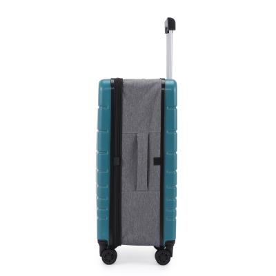 מזוודת טרולי 20" מתקפלת עליה למטוס דגם XFOLD מבית Swiss Voyager בצבע ירוק בקבוק