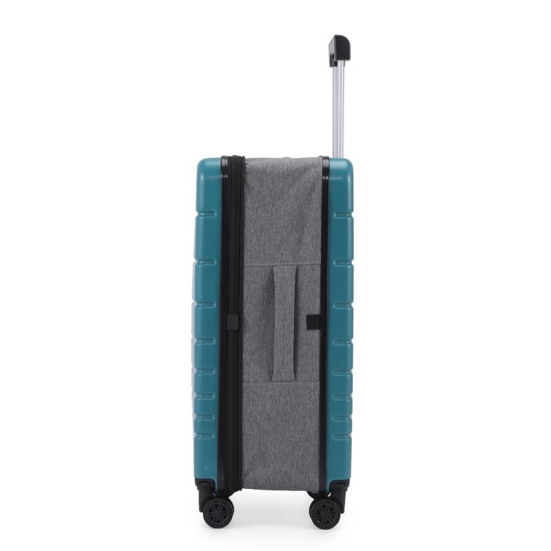 מזוודת טרולי 20" מתקפלת עליה למטוס דגם XFOLD מבית Swiss Voyager בצבע ירוק בקבוק